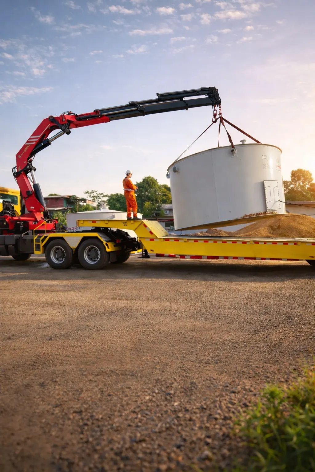 Lifting tanker on site project